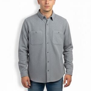 Member's Mark Cozy Button Down Shirt Mens XL Heather Gray Minimalist Casual